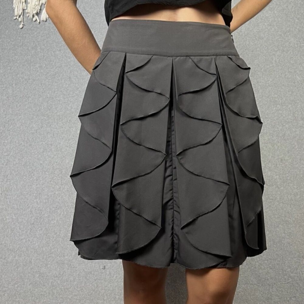 Reiss Vegas Ruffled Skirt Gray
